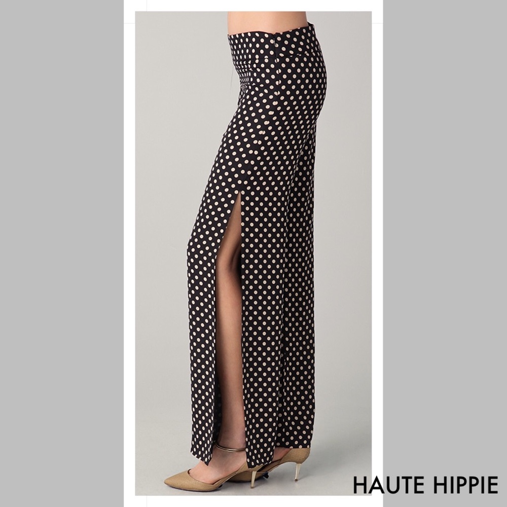 Haute Hippie Wide Leg Polka Dot Woman Pants Size2 - Picture 4 of 8